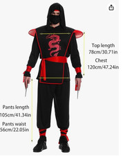 Ninja Kostüm Herren Schwarz