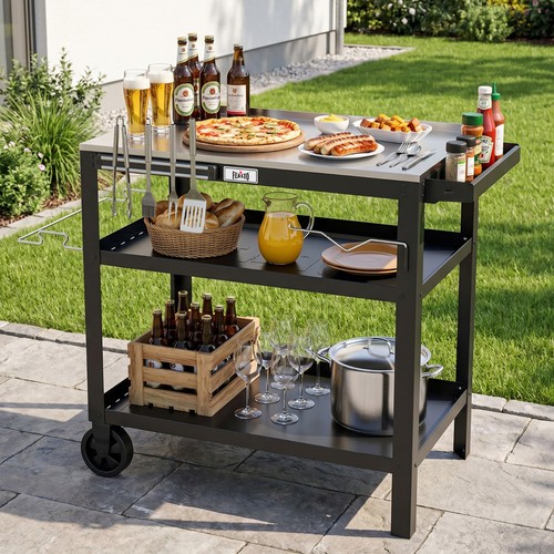 Grillwagen mobiler grilltisch - grillwagen,