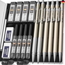 Nicpro 6 Stück Druckbleistifte Set, Metallstifte in den Stärken 0.3, 0.5, 0.7, 0