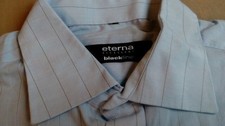 ETERNA Blackline Excellent Hemd 39 Hellblau weiß Grau Gestreift #TA8724