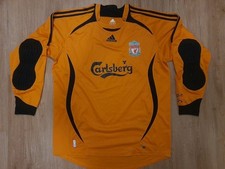 Original ADIDAS Vintage Liverpool FC TORWART Trikot GRÖßE L Gold ORANGE LFC  