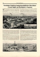 Landmaschinen Epple & Buxbaum Augsburg XL Reklame 1927 Werbung