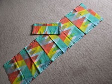 Tischläufer 42 x 145 cm 2 Stück Baumwolle mit Saum vernäht Geometriemuster