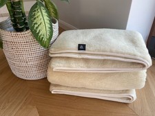 Wolldecke australisches Merino Naturhaardecke Wohndecke Kuscheldecke- Ecru