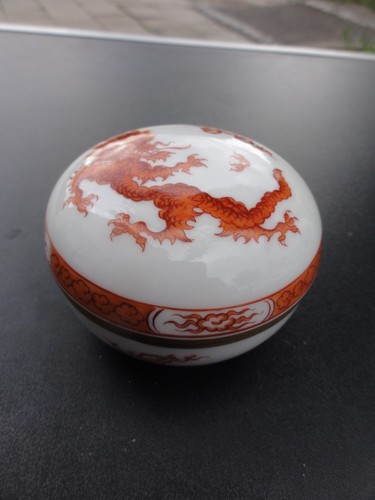 Meissen dose drachen rot - dose,
