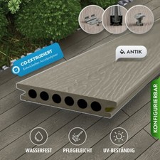 WPC Terrassendielen 25mm extra Schutz Premium Diele mit Aluminium System, Muster