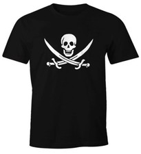 Herren T-Shirt Pirat Totenkopf