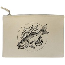 Canvas Clutch / Zubehörkoffer "Fish and Chips with Lemon" (CL00043229)