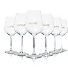 6x Campari Glas 0,48l Stielgläser Amalfi-Edition Aperitif Cocktails Longdrinks