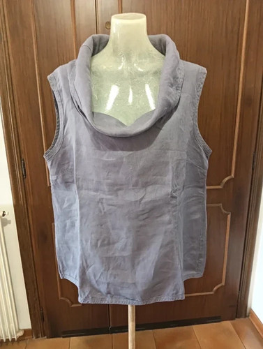 Graue leinenbluse mit - graue,