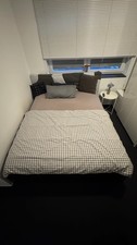 Ikea Bett Malm 160x200 schwarzbraun + Matratze + Federholzrahmen
