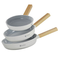 Keramik Antihaft Pfannenset Induktion 20/24/28cm Bratpfannen Set mit Holzgriff