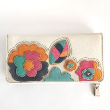 FOSSIL Damen Geldbörse HUNTER AP CLUTCH FLORAL SL4231919 Leder Börse weiss