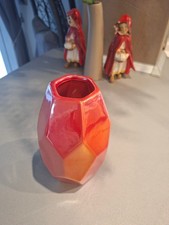 Blumenvase von daan kromhout dunkelrot mit Wabenmuster H ca. 17cm guter Zustand