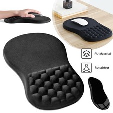 Ergonomisches Mauspad mit Handauflage Memory-Schaum Mausmatte Gelkissen Schwarz