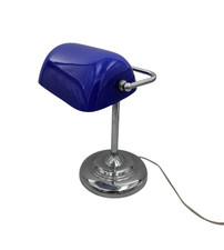 IKEA Bankerlampe Tischlampe Blau Chrom Retro Bauhaus Stil 34 cm Schreibtisch ?