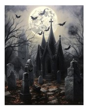 Gotische Friedhof-Nachtszene