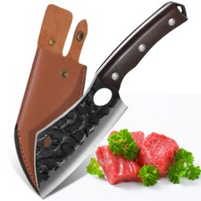 Serbisches Wikingermesser Schlachtermesser Handgeschmiedetes Messer mit Scheide