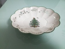 Schale oval L 26,5 cm Spode Copeland Christmas Tree
