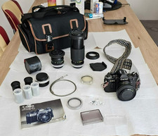 Canon AE-1 Spiegelreflex Kamera für 35 mm Filme mit 3 Objektiven + Zubehör