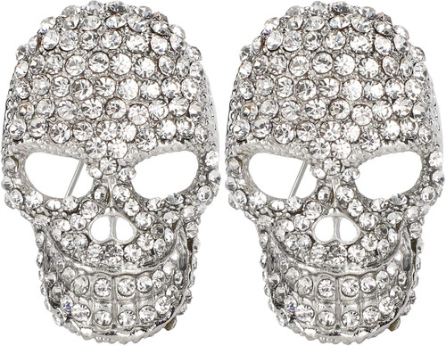Brosche totenkopf strass - totenkopf,