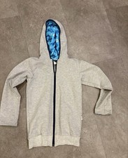 Babauba Sweatshirtjacke Hoodiejacke mit Kapuze Größe 128, NEU, Traktor, grau 