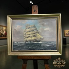 Johannes Holst Segelschiff Öl