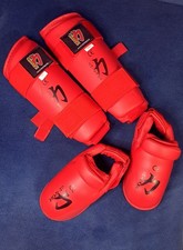 Chikara Karate Kinder Schienbeinschutz Fußschutz Spannschutz Gr.XS