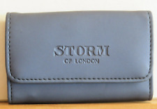 Schlüsseltasche - Marke Storm London - Leder - dunkelblau - 2 Druckknöpfe - neu