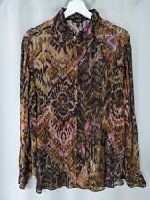 Massimo Dutti Bluse Damen Größe 44 mehrfarbig bunt Chiffon Chiffonbluse