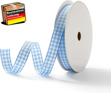 Karoband Geschenkband 9m Blau
