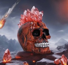 Nemesis Now Infernal Crystal Skull with Light Up Mohawk