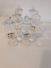 Calvados Gilbert Aperitif Gläser, 6 Stück, Goldene Schriftzug, 2cl Eichstrich