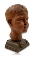 Wilhelm Frass 1886-1968 - Terrakotta Büste Skulptur - 'Michael 1948' - signiert