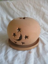 Windlicht Kugel mit Sternen & Mond  Keramik,