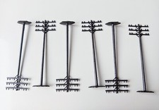 6 Stück Telegraphenmast mit Standfuß  Strommast 10 cm Modellbaum (2) 