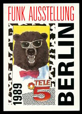 Werbe Aufkleber - IFA 1989 Berlin Funkausstellung Tele 5 Fernsehen Bär - 9x12cm