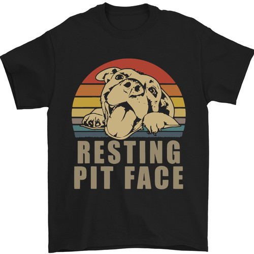 Resting pit bull face - pit, lustig