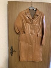 Sexy senffarbener , moderner Damen - Leder -Mantel Knielang, Gr . 40  neuwertig