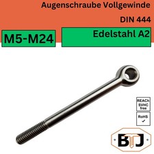 DIN 444  Edelstahl A2 Augenschrauben Ösenschraube Ringschraube Lukenschrauben