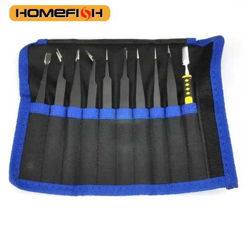 Pinzetten set edelstahl 10tlg - set,
