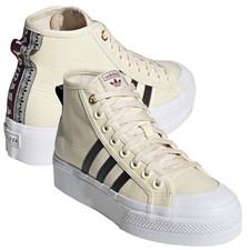 adidas Nizza Platform Mid Sneaker Damen Trefoil Schuhe Plateausohle wonder white