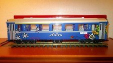 LGB bel. blauer vierachser RhB AROSA Personenwagen LGB Nr. 37673 OVP Metallachs.