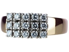 14 K 585 Gelb Gold 0,60 ct Brillant Damen Verlobung Cluster Ring!