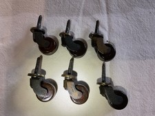 Antike Viktorianische Möbelrollen Lenkrollen Messing / Keramik 19. Jh. 6 Stück