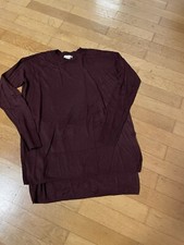 H&M Long-Pullover Weinrot Gr. XS