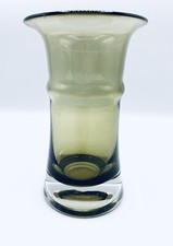 Alte Vase Glas Rauchglas Grün