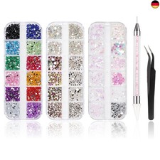 5600 Stück Strasssteine Nägel Nail Art,36 Farben Glitzersteine, Dekorationen N