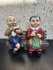 Oma und Opa auf Bank Dekofigur