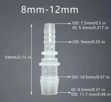 8mm auf 12mm Schlauchadapter Kalt Wasser Schlauchtülle Adapter Fitting Schlauch
